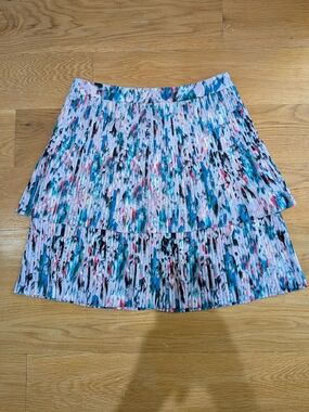 J. Crew Multicolor Pleated Tiered Watercolor Skirt - Size 0